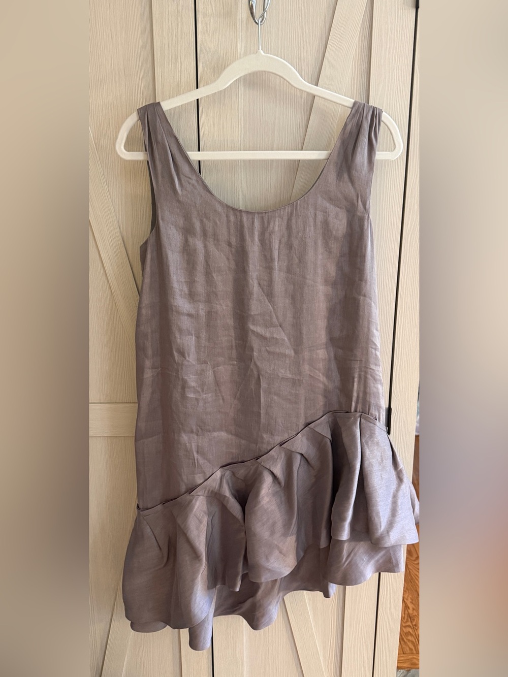 Erin Featherston Silk Sleeveless Ruffle Hem Dress
